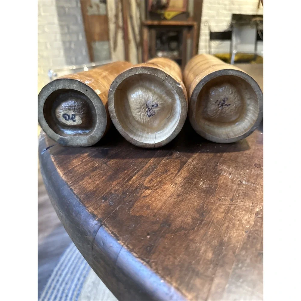 Lot Of 3 Natural Japanese Bamboo‎ Vases Vintage Boho Whimsy Cylindrical